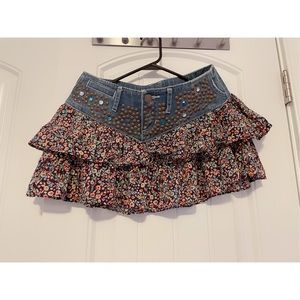 Mini denim skirt